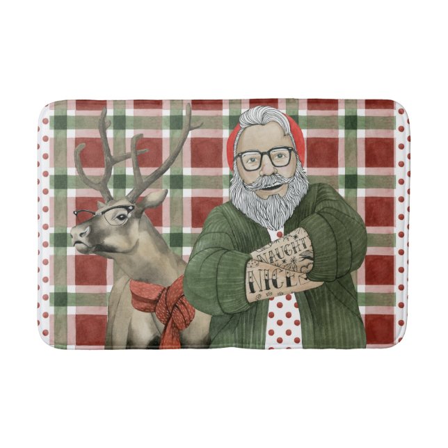 Tapis De Bain Collection Hipster Père Noël (Devant)