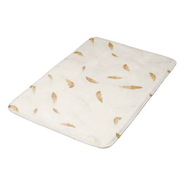 Tapis De Bain Collection Luxueuse Moderne Boho Feathers (Angle)
