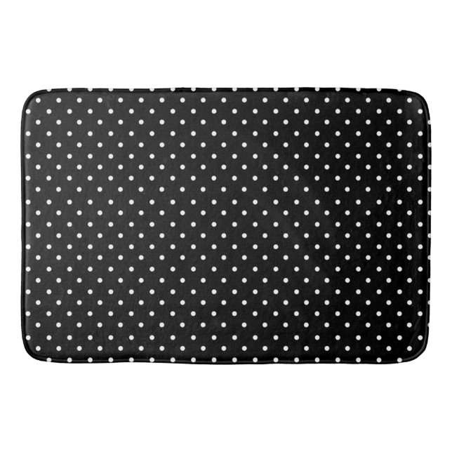 Tapis De Bain Collection Paris pois noir et blanc (Devant)
