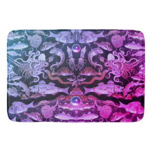 Tapis De Bain COLLECTION POMPEII Sea Life, bleu rose marine
