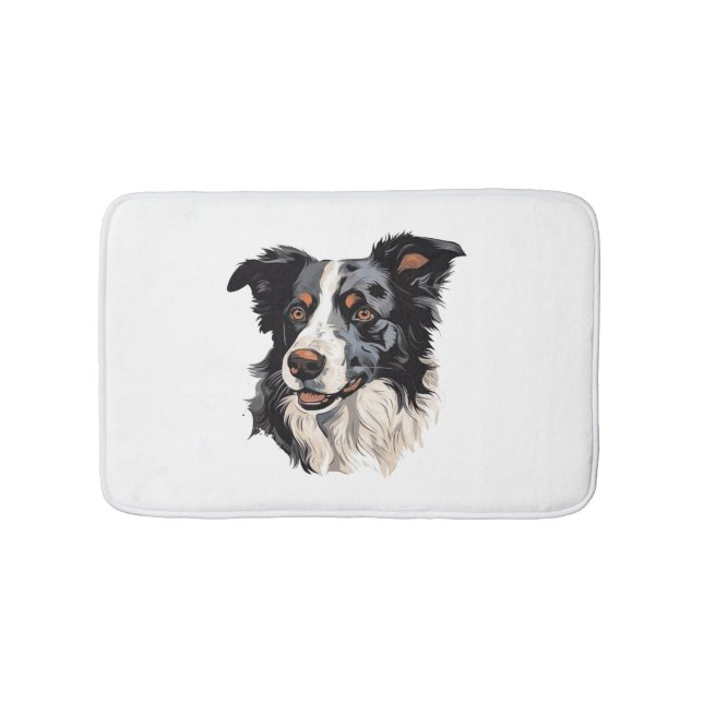 Tapis De Bain Collie Bordure Design célèbre - Design le plus int (Devant)