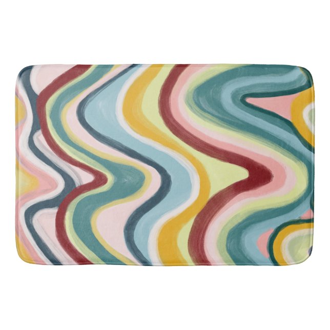 Tapis De Bain Coloré Cool & Fun Waves Stripes (Devant)