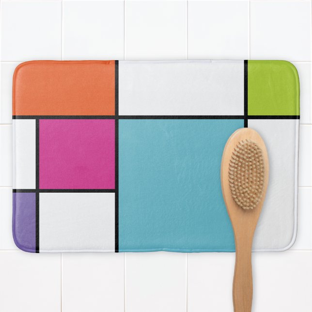 Tapis De Bain Coloré géométrique moderne Gras (Créateur téléchargé)