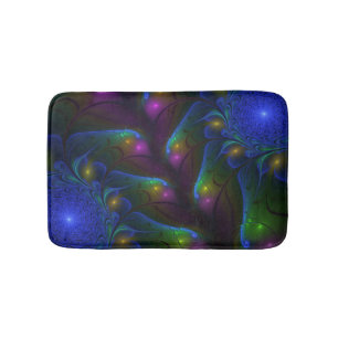 Tapis De Bain Coloré Lumineux Abstrait moderne Trippy Fractal
