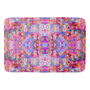 Tapis De Bain Coloré magique abstrait floral