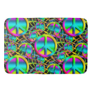 Tapis De Bain Coloré PEACE motif sans faille + vos idées