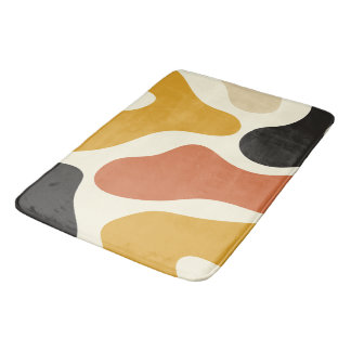 Tapis De Bain colorful Abstract yellow Black And White