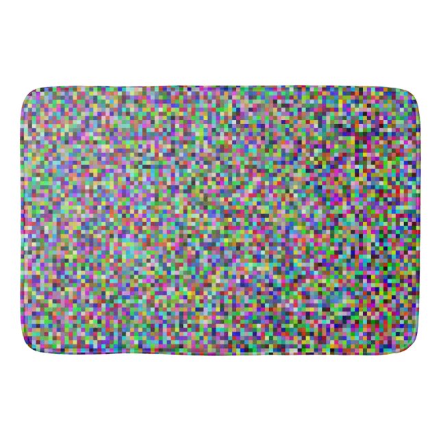 Tapis De Bain Colorful Pixel Squares Background Pattern (Devant)