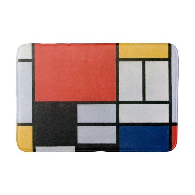 Tapis De Bain Composition Abstraite vintage par Piet Mondrian (Devant)