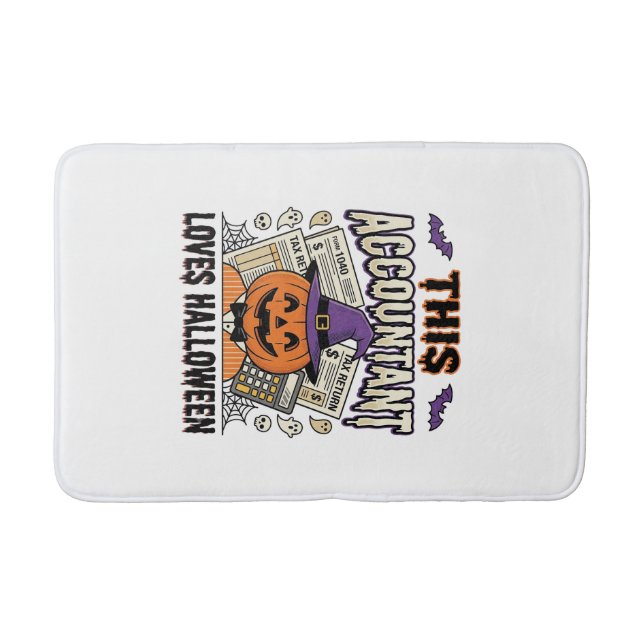 Tapis De Bain Comptable Halloween Drôle Saison fiscale effrayant (Devant)