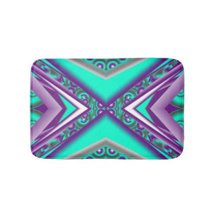 Tapis De Bain Concentré Cerclé Au Point Abstrait