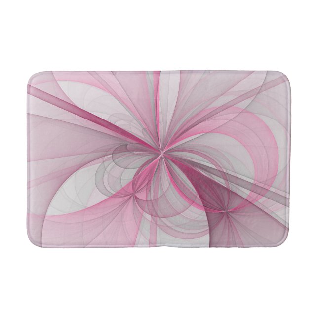 Tapis De Bain Conception Abstraite de fractal rose pâle moderne (Devant)