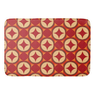 Tapis De Bain Conception Abstraite Géométrique Rouge