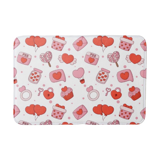 Tapis De Bain Conception d'amour moderne Joyeuse Saint-Valentin  (Devant)