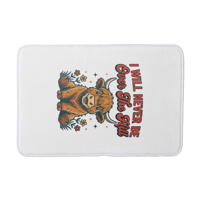 Tapis De Bain Conception d'anniversaire drôle de vache highland  (Devant)