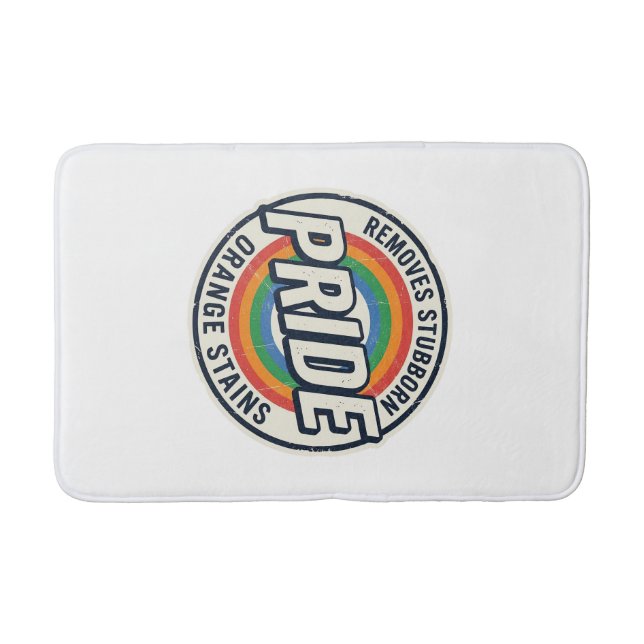 Tapis De Bain Conception de badge arc-en-ciel de protestation de (Devant)
