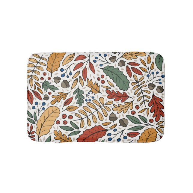 Tapis De Bain Conception de Carré feuille couleur automne (Devant)