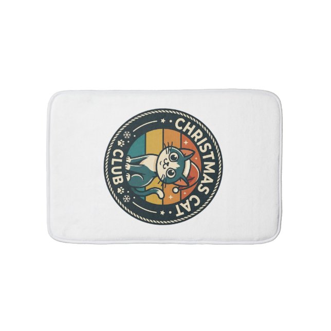 Tapis De Bain Conception de chat de Noël - Club de chat de Noël  (Devant)