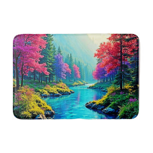 Tapis De Bain Conception de chemin forestier onirique de la rivi