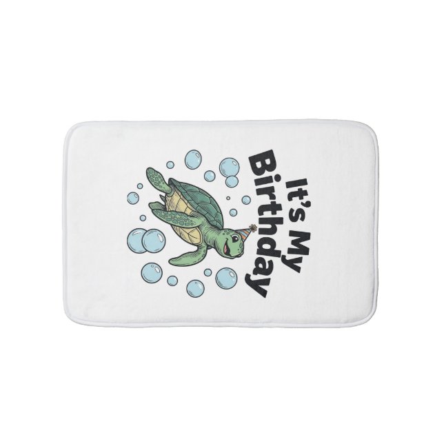 Tapis De Bain Conception de chemise d'anniversaire de tortue mar (Devant)