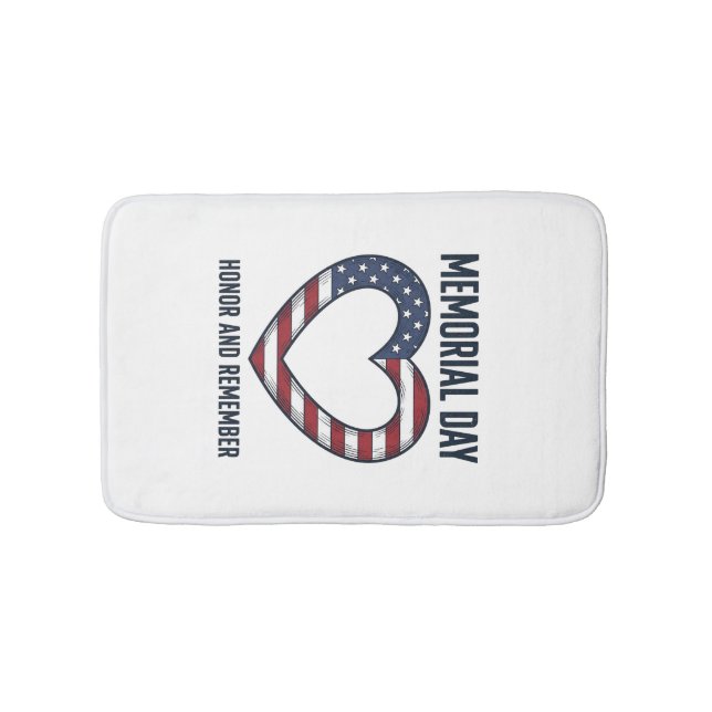 Tapis De Bain Conception de chemise de jour du souvenir cœur hon (Devant)