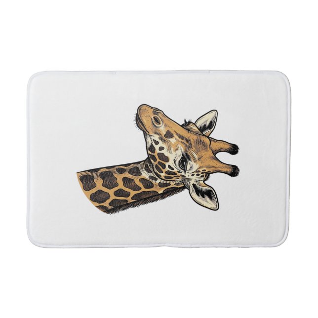 Tapis De Bain Conception de chemise de portrait de girafe gravur (Devant)
