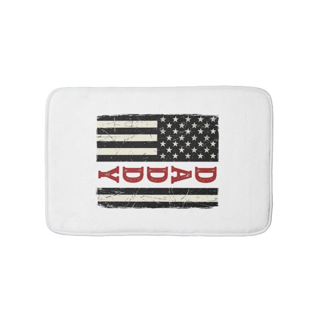 Tapis De Bain Conception de chemise Drapeau Américain Papa en dé (Devant)