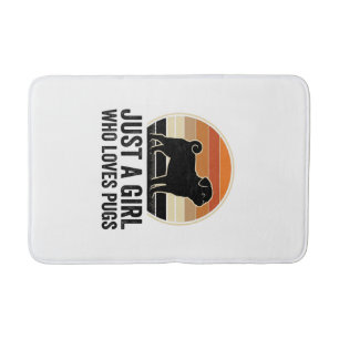 Tapis De Bain Conception de chemise pour amoureux de Pug Vintage