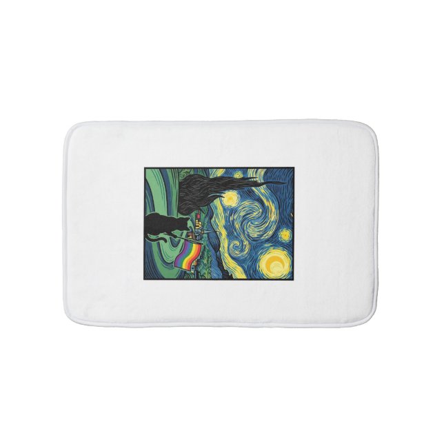 Tapis De Bain Conception de chemise vectorielle de paysage noctu (Devant)