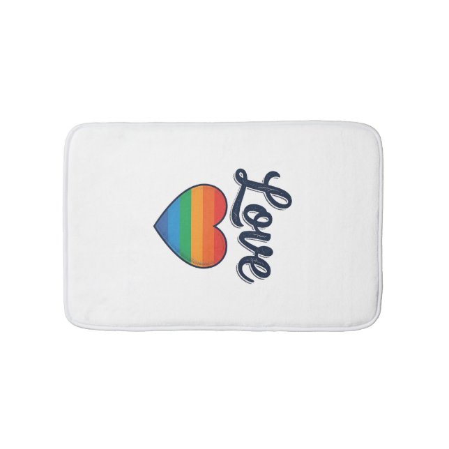 Tapis De Bain Conception de chemise vectorielle Love Rainbow Hea (Devant)