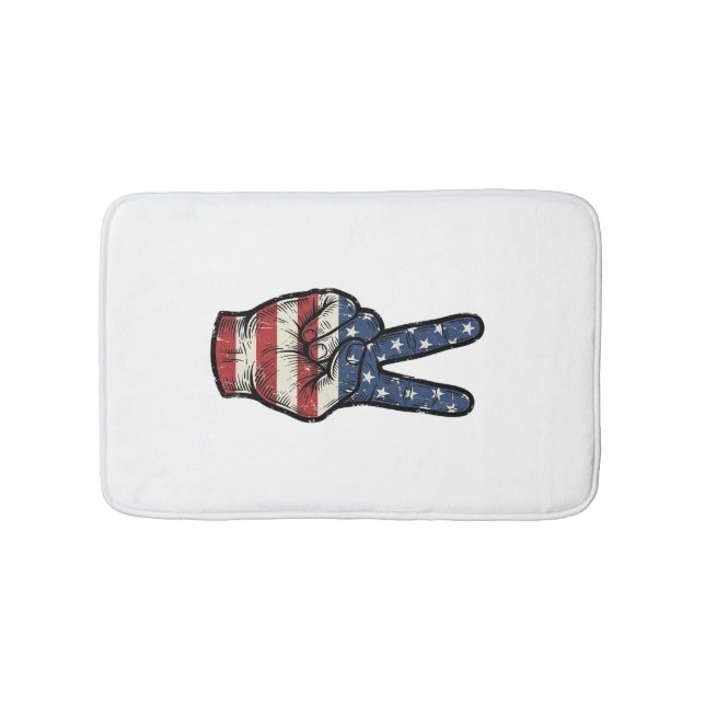 Tapis De Bain Conception de chemise vectorielle main de paix pat (Devant)