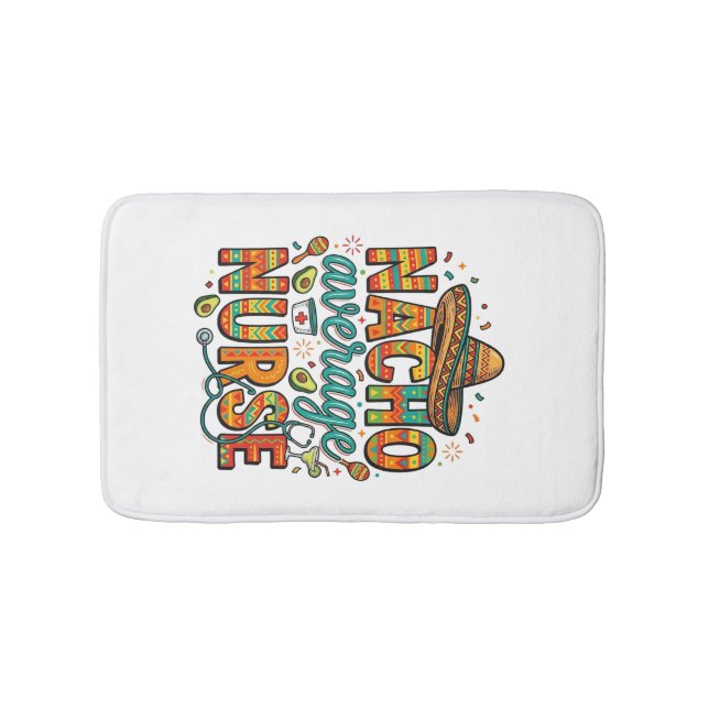 Tapis De Bain Conception de chemise vectorielle Nacho Average Nu (Devant)
