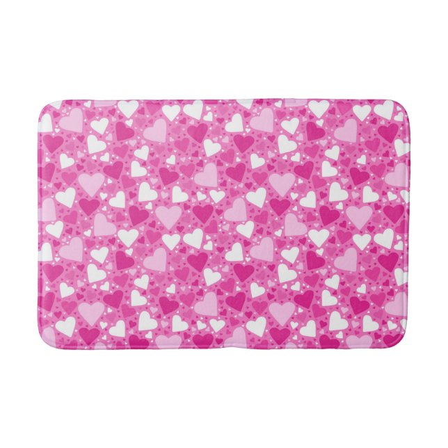 Tapis De Bain Conception de cœurs roses pour la sensibilisation  (Devant)