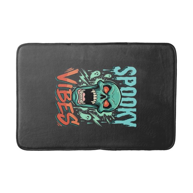 Tapis De Bain Conception de crâne de fantôme Halloween Vibes eff (Devant)