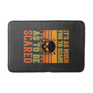 Tapis De Bain Conception de crâne effrayant Halloween rétro_1