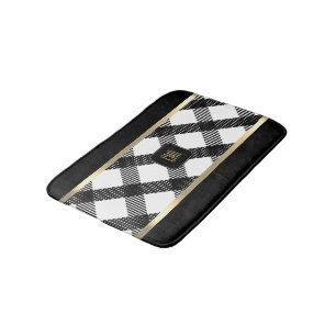 Tapis De Bain Conception de crise en noir et blanc