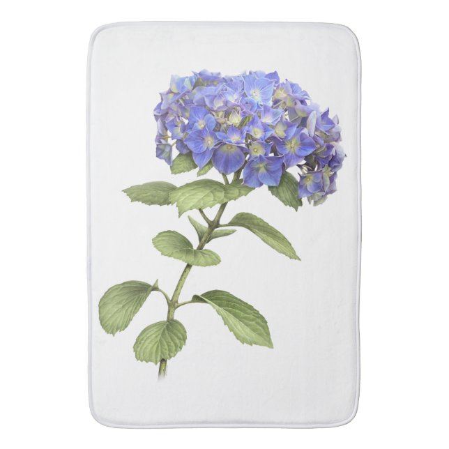 Tapis De Bain Conception de fleurs d'hortensia bleu (devant Vertical)