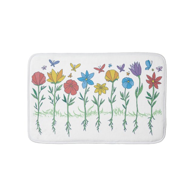 Tapis De Bain Conception de fleurs en croissance (Devant)