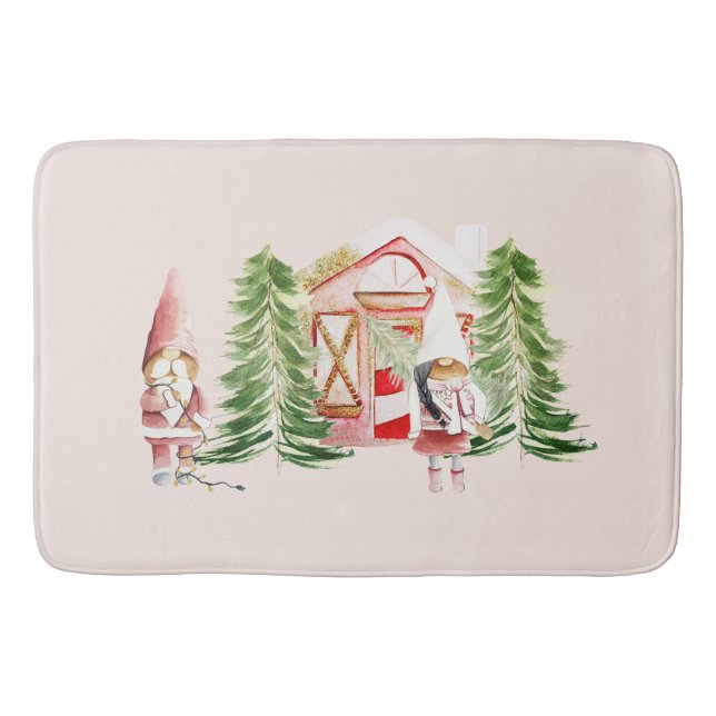 Tapis De Bain Conception de gnome de Noël 1  (Devant)