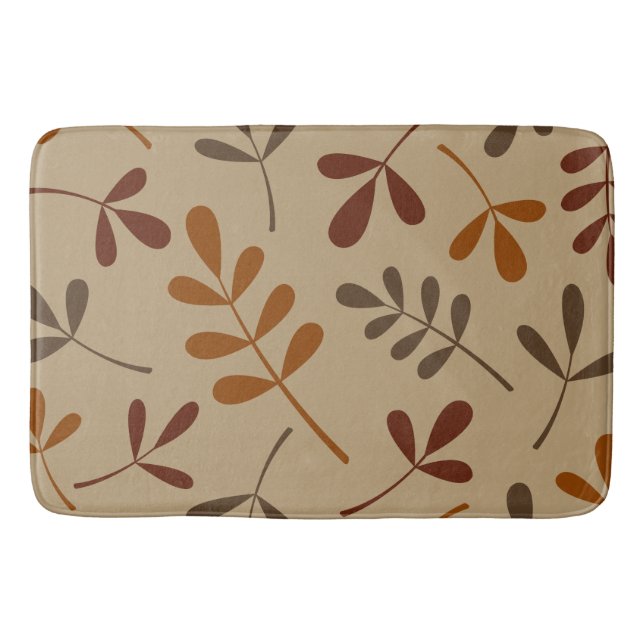 Tapis De Bain Conception de grandes feuilles d'automne assorties (Devant)