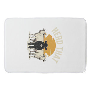 Tapis De Bain Conception de gravure vintage de vache drôle de tr