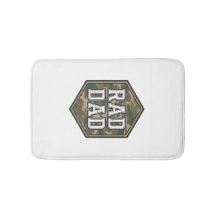 Tapis De Bain Conception de gravure vintage hexagonale camouflée