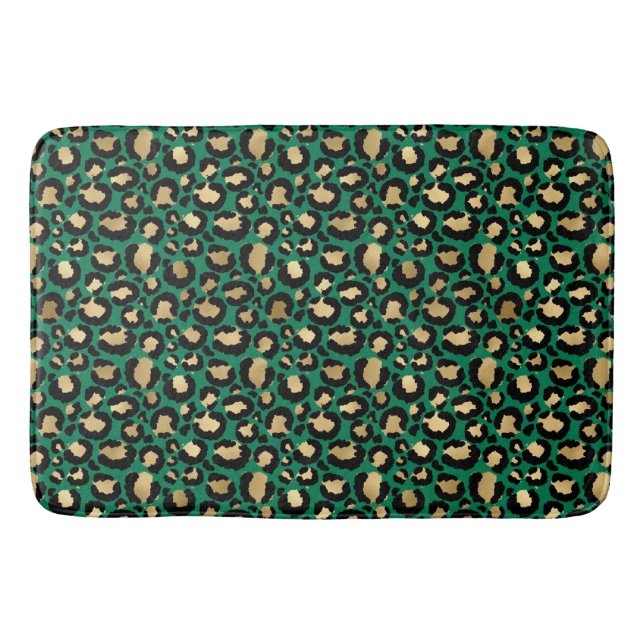 Tapis De Bain Conception de la série Safari Émeraude et Or 3 (Devant)