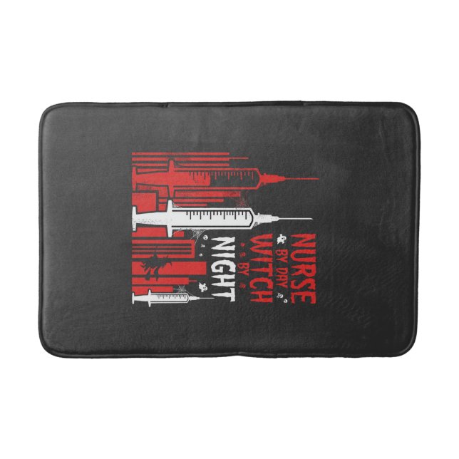 Tapis De Bain Conception de ligne d'horizon Halloween de sorcièr (Devant)