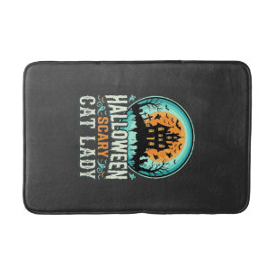 Tapis De Bain Conception de maison hantée de dame de chat effray