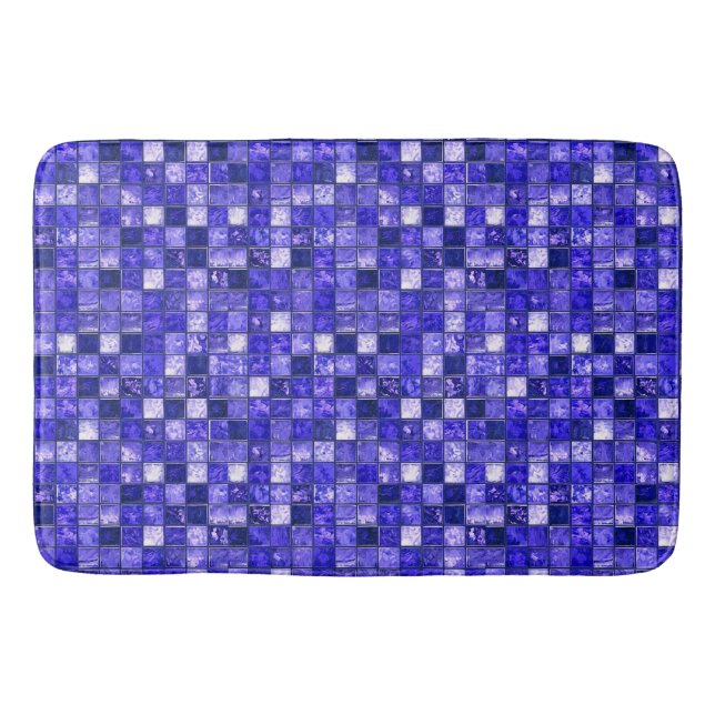 Tapis De Bain Conception de mosaïque bleue abstraite avec textur (Devant)