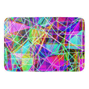 Tapis De Bain Conception de motif abstrait vibrant