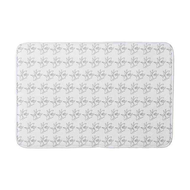 Tapis De Bain Conception de motif de plante de fleur d'orchidée (Devant)