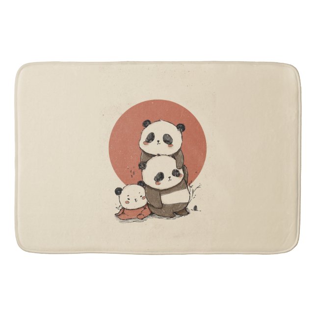 Tapis De Bain Conception de pandas mignons (Devant)