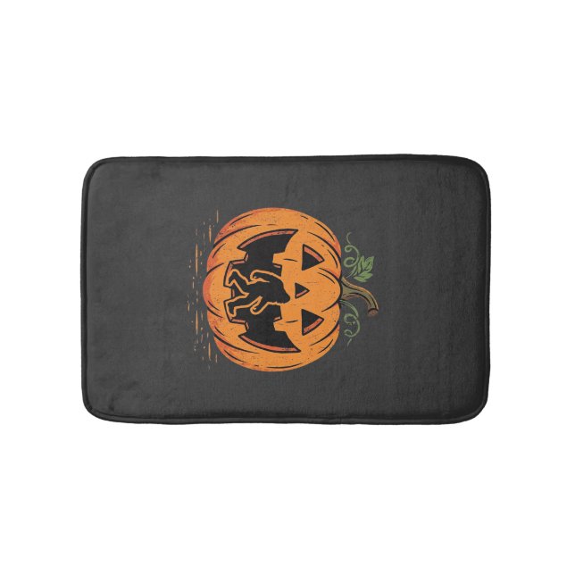 Tapis De Bain Conception de silhouette de citrouille Halloween B (Devant)